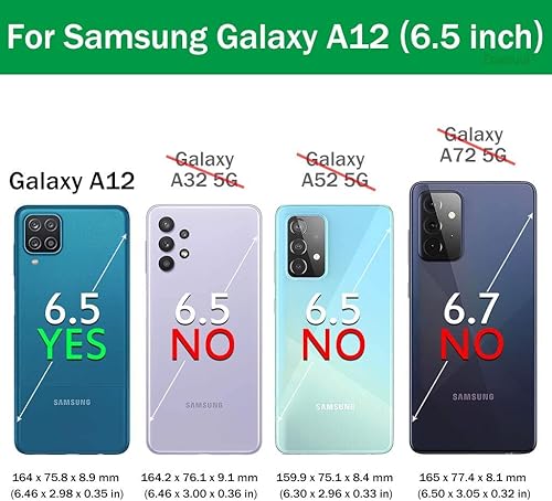 Miniatura 2 de Funda para Samsung A12, Galaxy A12 con vidrio templado, ultra fina a prueba de golpes, funda protectora para teléfono con textura cepillada, suave y