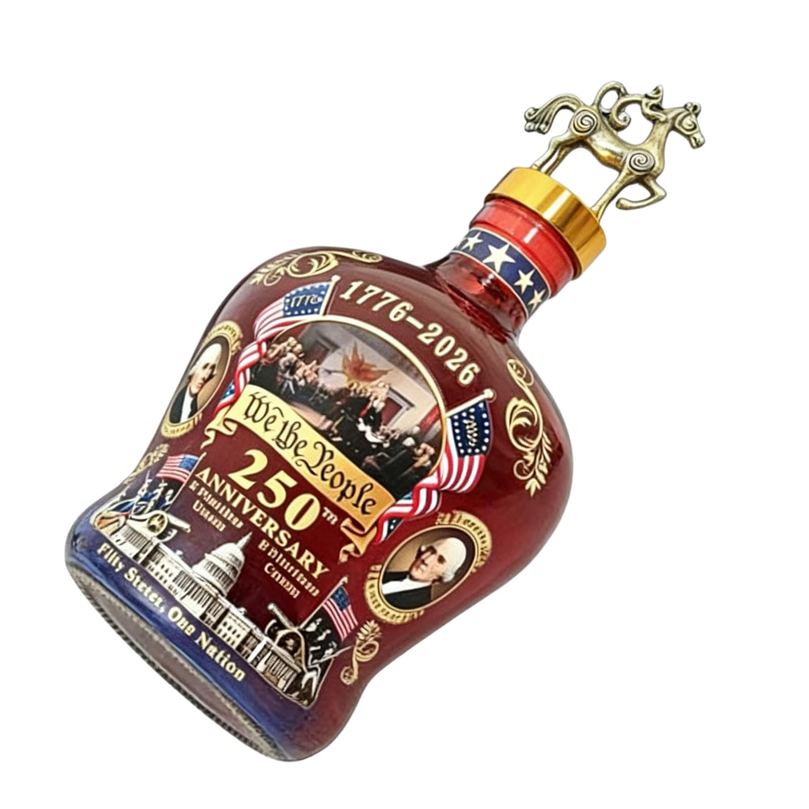 Shntig Sophisticated Clear Glass Beverage Bottle Celebrating States 250Th Founding Anniversary Crystal Liquor Container Commemorative Flasks