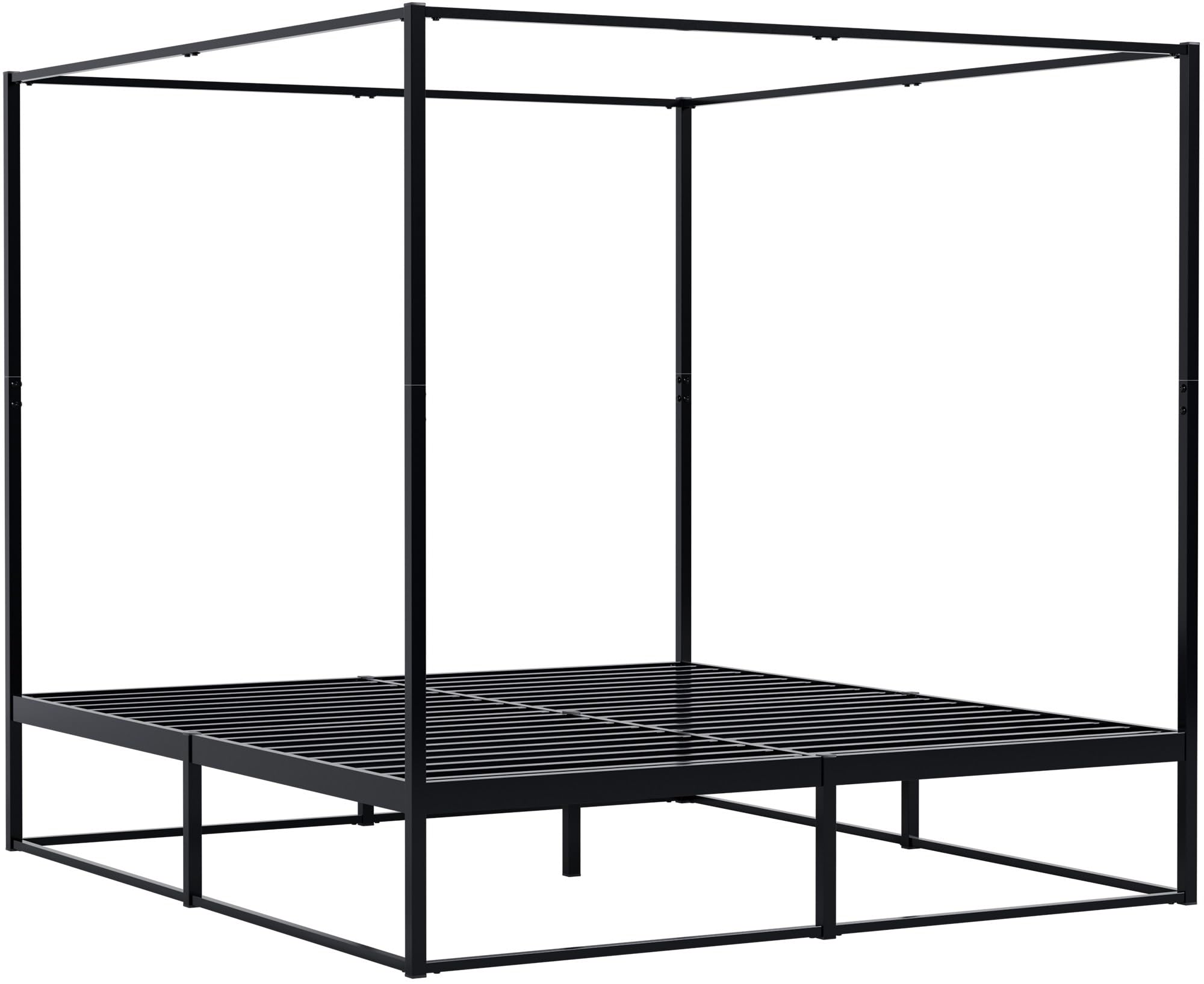 CLP Himmelbett Gestell Batoni, Doppelbett für Erwachsene, Bettgestell und Lattenrost aus Metall, Metallbett stabil, Größe:180 x 200 cm