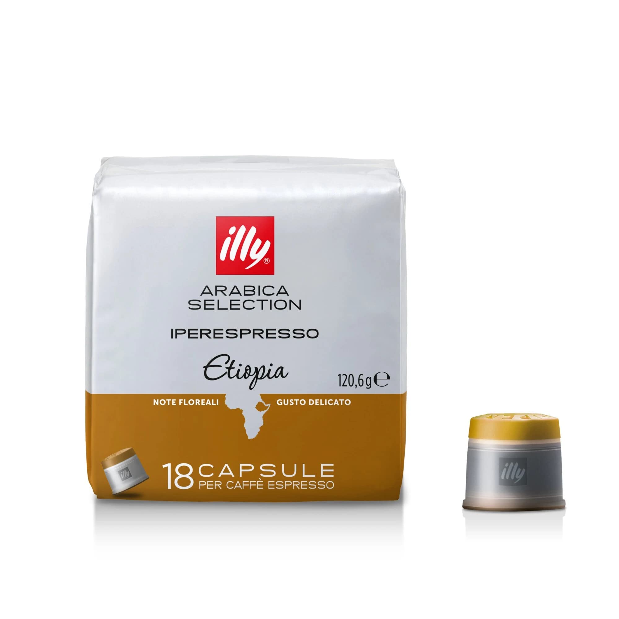 Illy - 6 paquetes de 18 cápsulas de café Monoarabica Etiopía