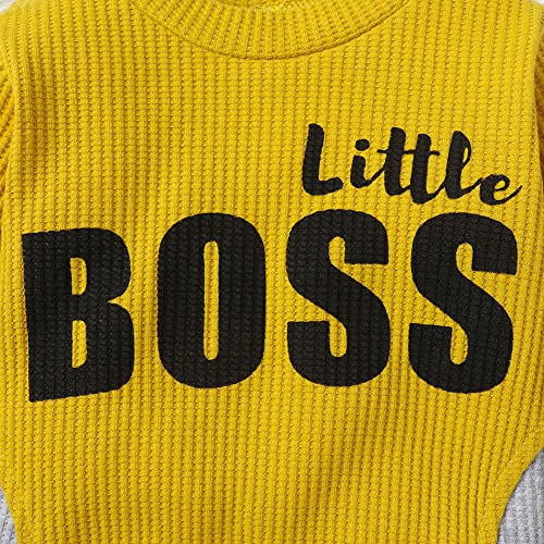 Image of Hopscotch Boys Cotton And Polyester And Spandex Text Print Full-Sleeve Bodysuit in Yellow Color