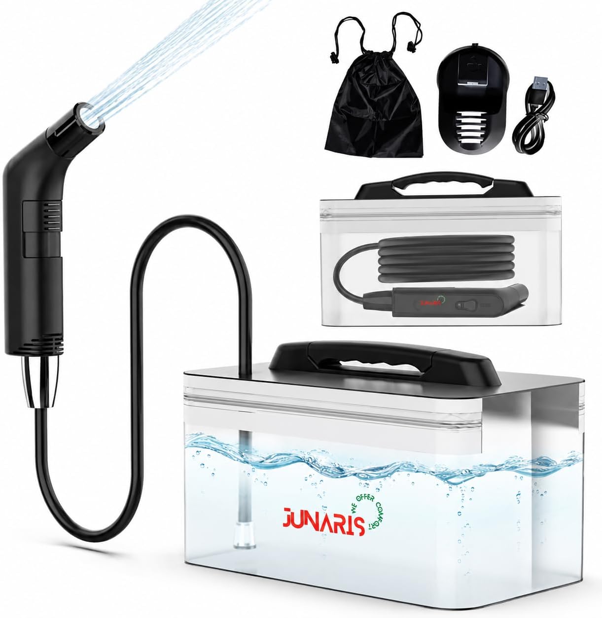 Portable Bidet,For Travel Shattaf | Portable Shattaf Rechargeable, Travel Camping Bidet Shower Sprayer Travel bidet shattaf shataf almusafir (Water Tank, Black)