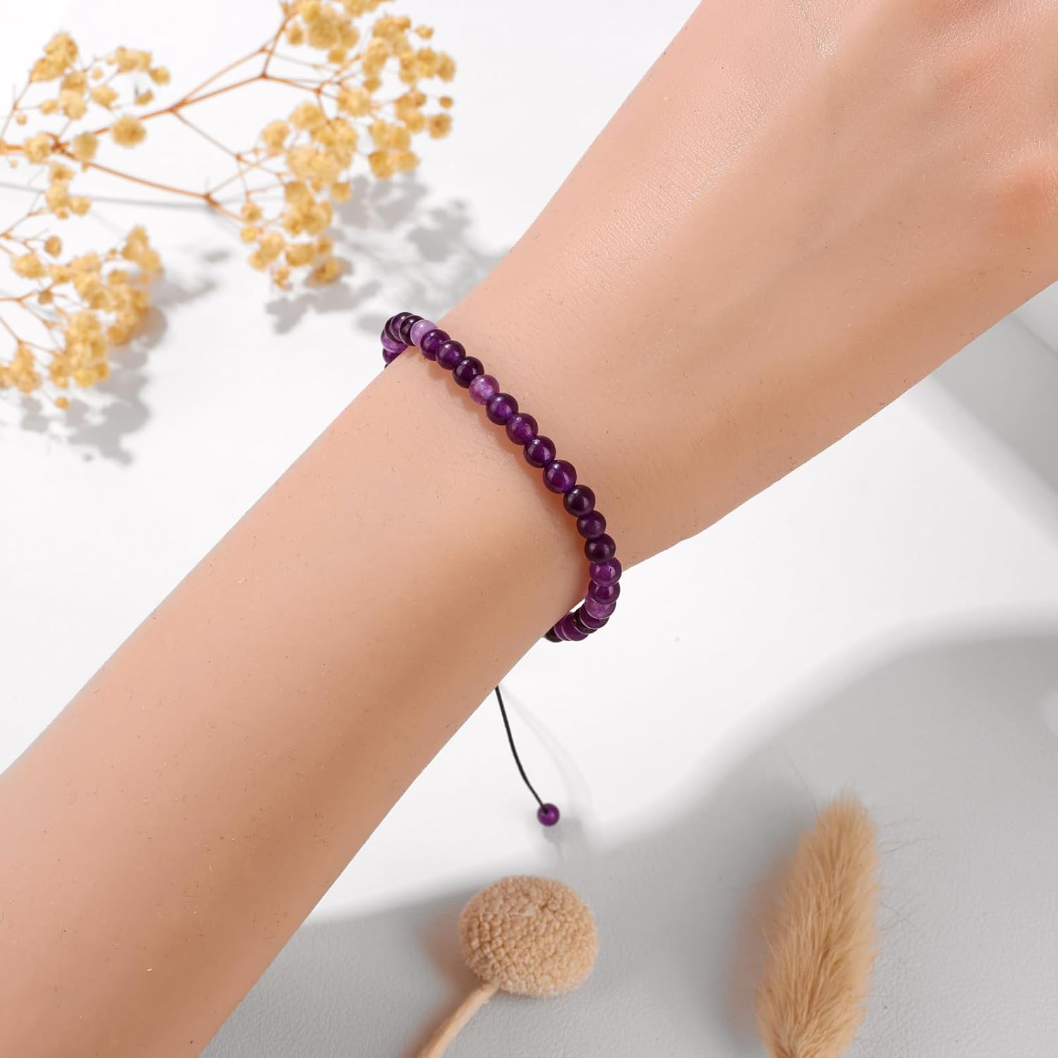 Adjustable Natural Small Gemstone Beaded Bracelet Gravel Beads Crystal Healing Bracelet for Women Reiki Spiritual Jewelry Gifts
