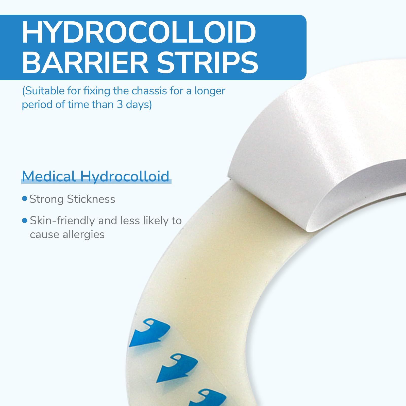 20 Tiras EláSticas de Barrera para Ostomía, Tiras de Barrera CutáNea Hidrocoloide de Grado MéDico, Cinta Adhesiva Impermeable y Respetuosa Con La Piel para Bolsas de Estoma de Colostomía