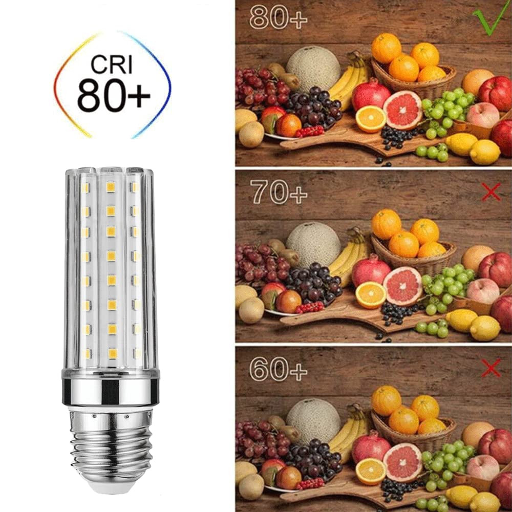 12 W 20 W 24 W 3000 K Warmweiß 6000 K Tageslichtweiß, 1000–2000 Lumen, E27-Sockel, Nicht dimmbar, LED-Maisglühbirne, Standardersatz, 10er-Pack (Silber)