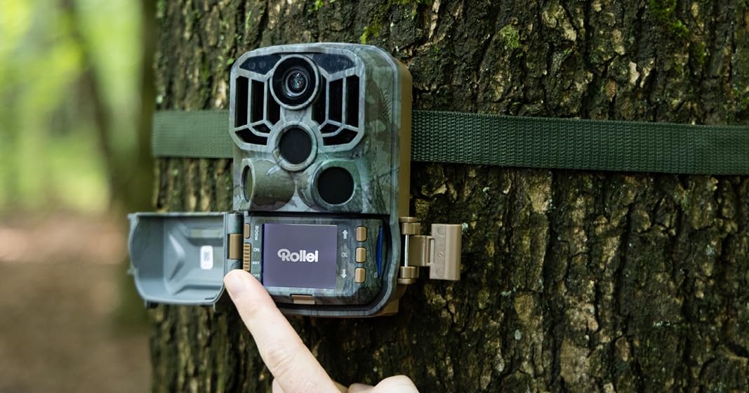 Rollei Kamera leśna 4K WiFi – zdjęcia 48 MP i wideo 4K, widoczność w nocy, wykrywanie ruchu, wyświetlacz TFT LCD 2", sterowanie aplikacją, łatwy montaż za pomocą paska i uchwytu