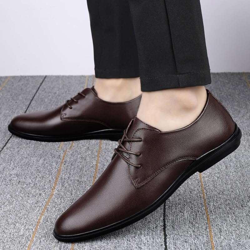 Men's Classic Lace Up Formal Tuxedo Derby Shoes Men's Breathable Comfortable Business Lace Up Oxford Shoes Non-Slip Softsole Walking Shoes2