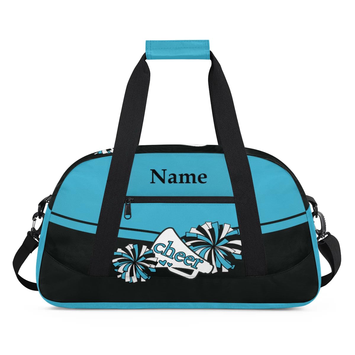 Cheer Blue Black Personalized Duffle Bag for Kids Custom Dance Ballet Bag with Name Lightweight Travel Weekender Overnight Bags Sport Gym Duffel Bag