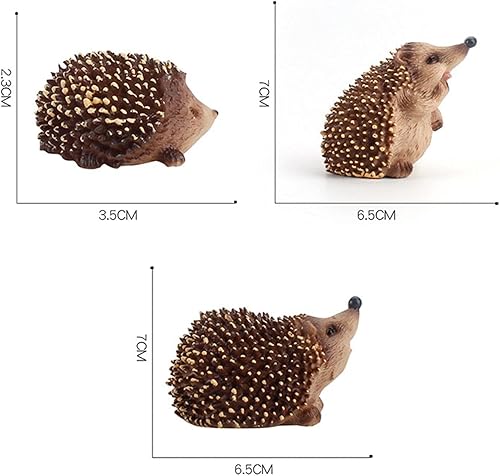 Miniatura 6 de Naysku Figura de erizo de 34 piezas, estatua de jardín de hadas, estatuas de jardín de erizo de plástico, figuras de jardín de animales para patio