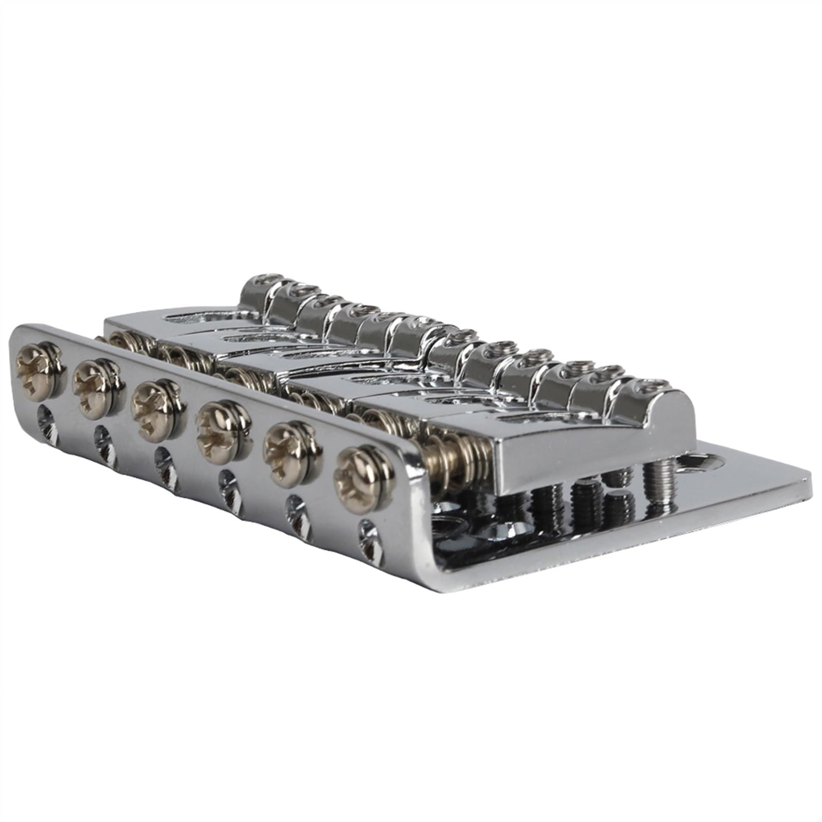 Juego De Puente Para Guitarra Eléctrica Puente De Montura Rígida Fija De Metal, Pieza Trasera De Guitarra De Carga Superior (Color : Silver)