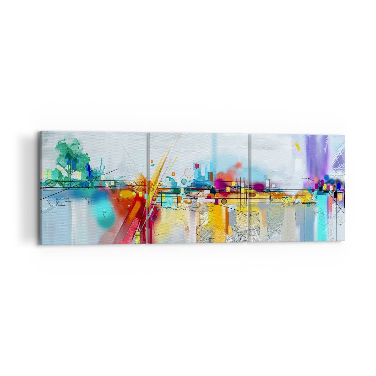 ARTTOR Cuadro Decorativo 120x40cm Moderno Tríptico Abstracto Arte - 4028