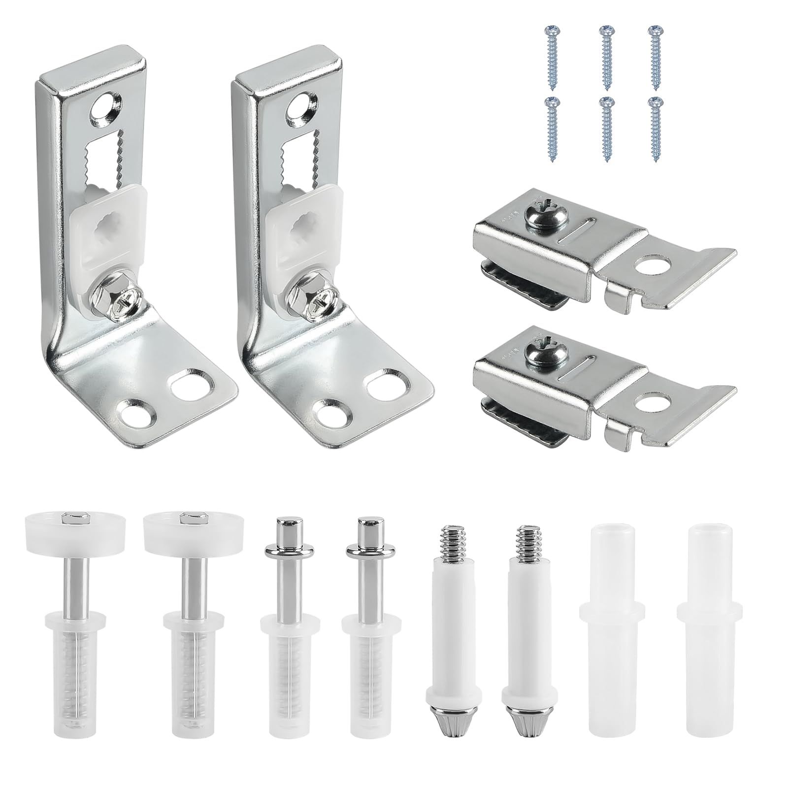 12 Pcs Bi-Fold Door Repair Kit, Bifold Door Hardware Repair Replacement Part with 3/8" Pivots, 7/8" to 1" Guide Wheel and Brackets for Accordion Barn Folding Door