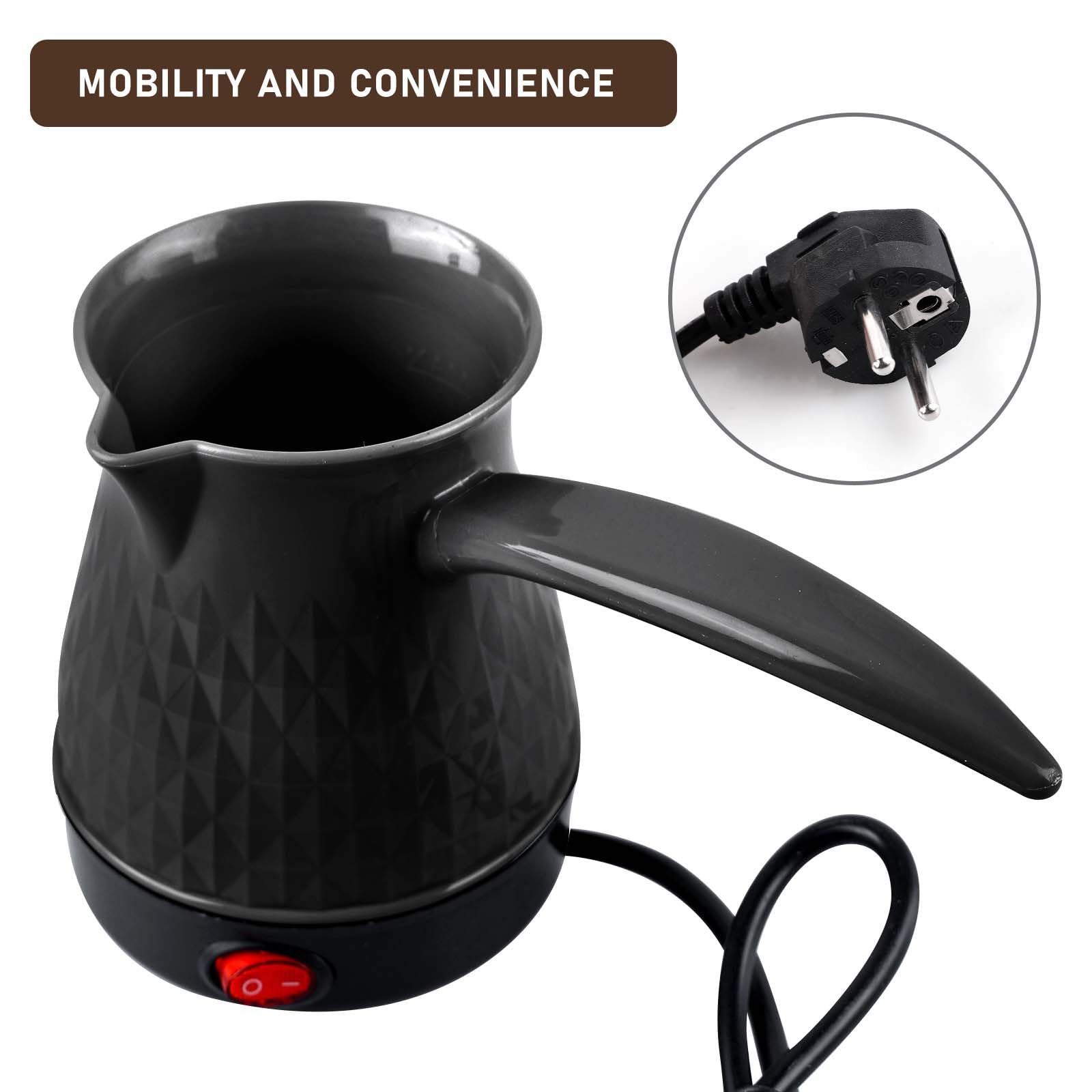 Caffettiera elettrica 500 ML 600 W caffettiera elettrica turca caffè caffettiera elettrica lavabile caffettiera elettrica turca caffettiera per casa, ufficio, mocca e tè