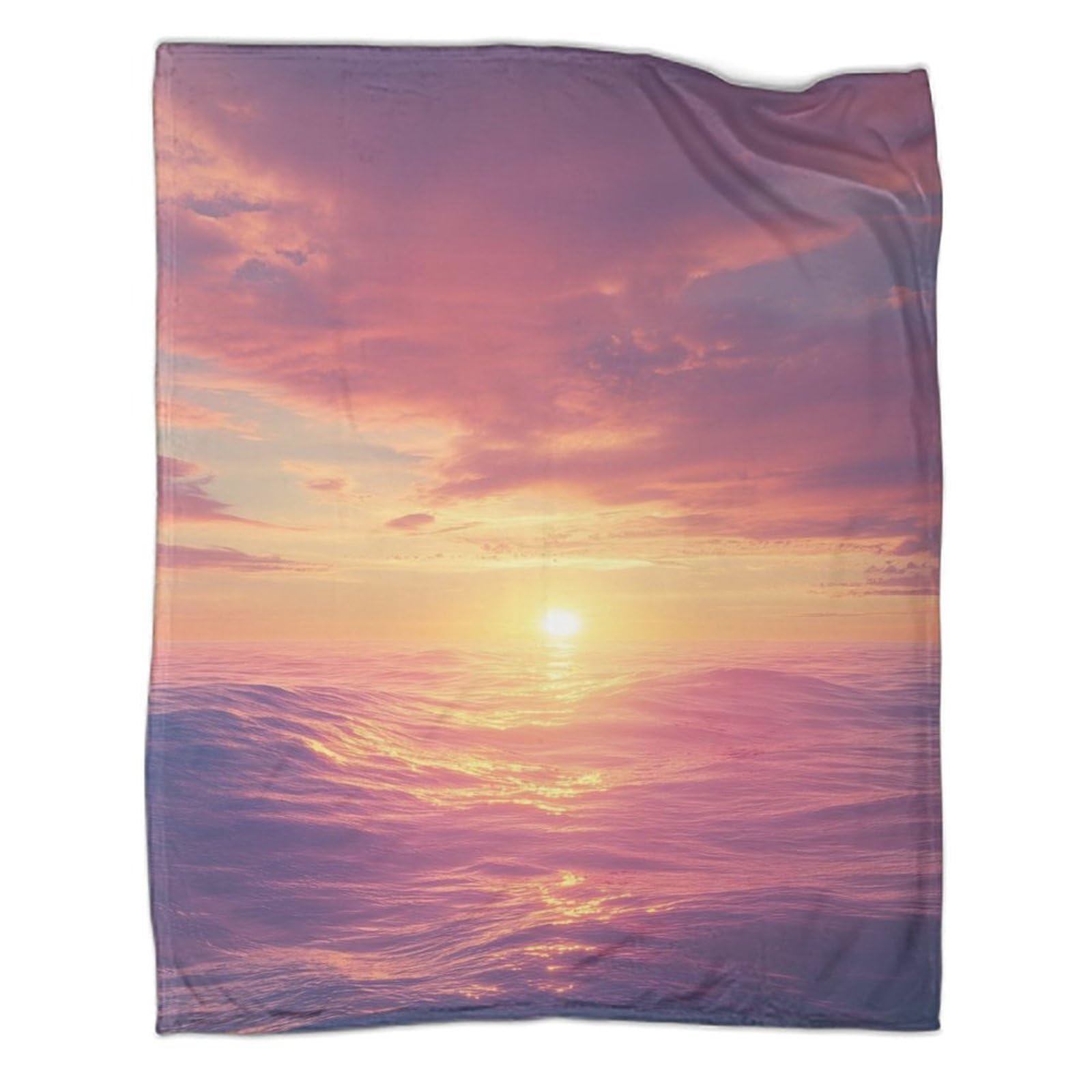 Couverture douce vagues de plage 150x200cm idée cadeau adulte