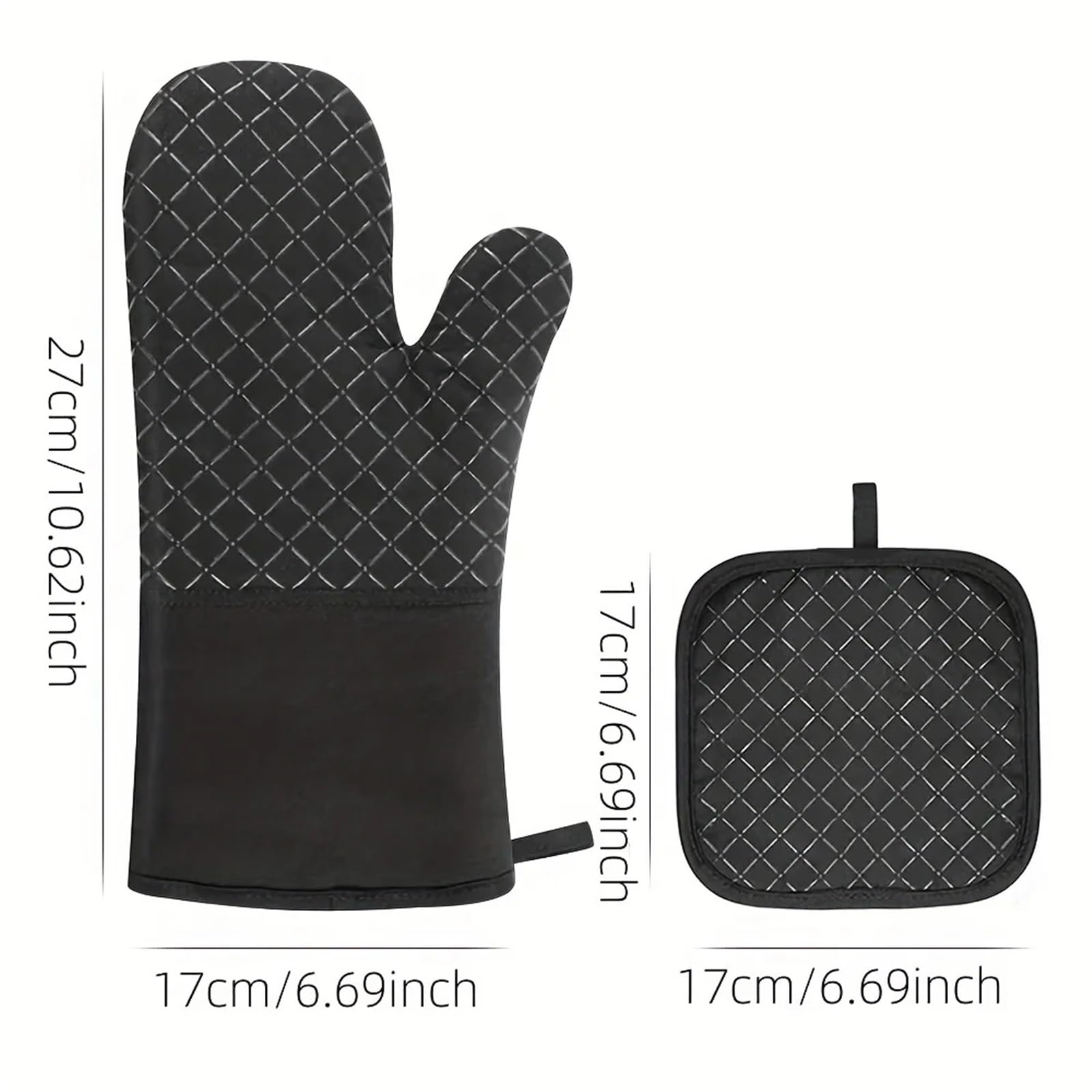 MRKU Guantes para Hornear, Guantes de Cocina, agarraderas de Silicona Resistentes al Calor, Juego de 4 Piezas Antideslizantes, sin BPA, Ideales para un manejo Seguro en la Cocina.