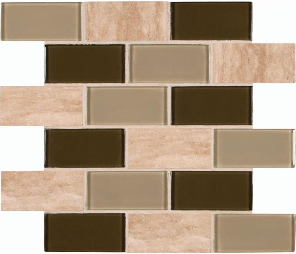 MS International Pine Valley 2 in. x 4 in. Glass Stone Blend Mesh-Mounted Mosaic Wall Tile - Box of 5 sqf