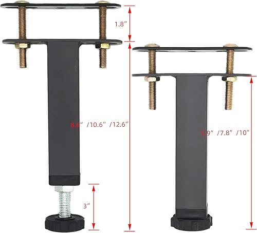 Miniatura 9 de 2 patas de soporte central de altura ajustable para marco de cama, marco de cama de acero o patas de soporte de listones centrales de madera, patas