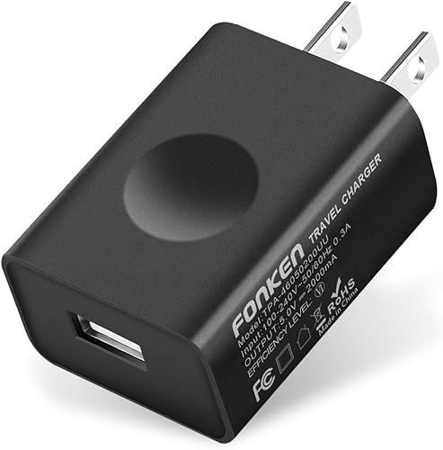 Cargador de pared USB, adaptador de corriente FONKEN 5V 2A, cargador de viaje universal, enchufe USB, cargador de teléfono celular, bloque de bloque