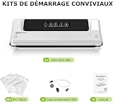 Bonsenkitchen Vacuum Sealer, Continuous High-Speed ​​Vacuum Sealer, Food Sealing Machine, Includes 5 Vacuum Bags and Hose (White) - 5