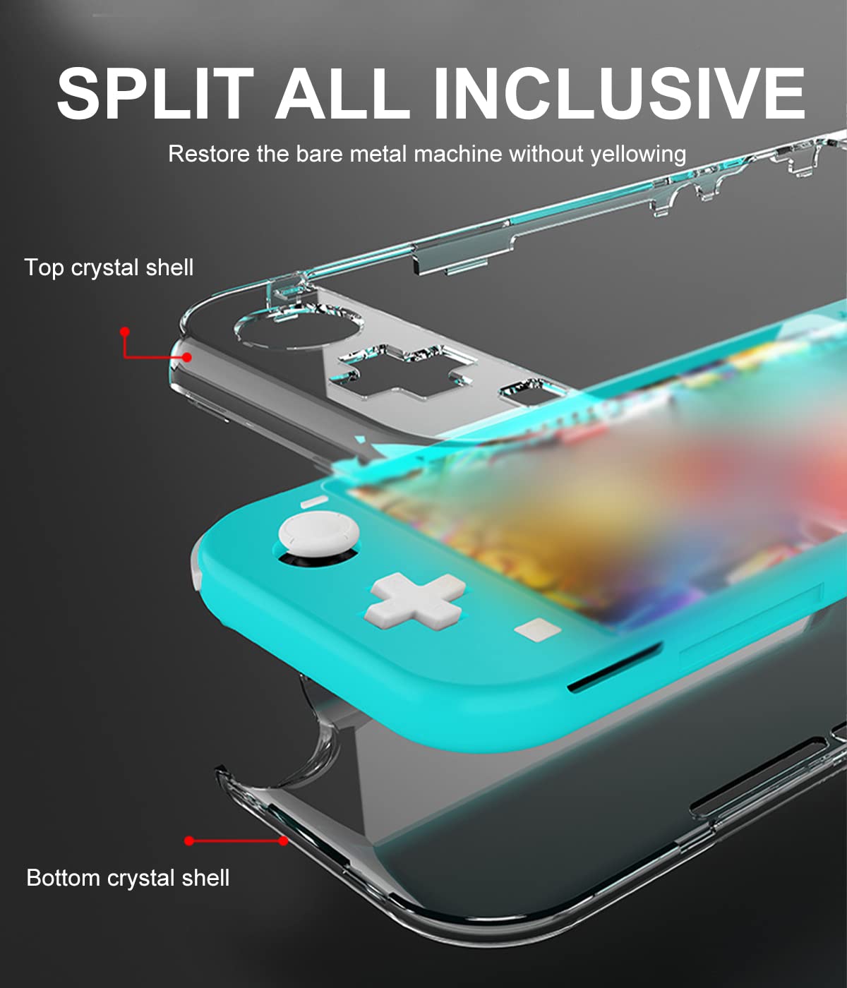 XPEX Custodia Protettiva per Nintendo Switch Lite,1 Custodia Protettiva TPU Comfort con 2 PCS Proteggi Schermo in Vetro Temperato,ottimo per Nintendo Switch Lite,Protezione completa, anti-caduta