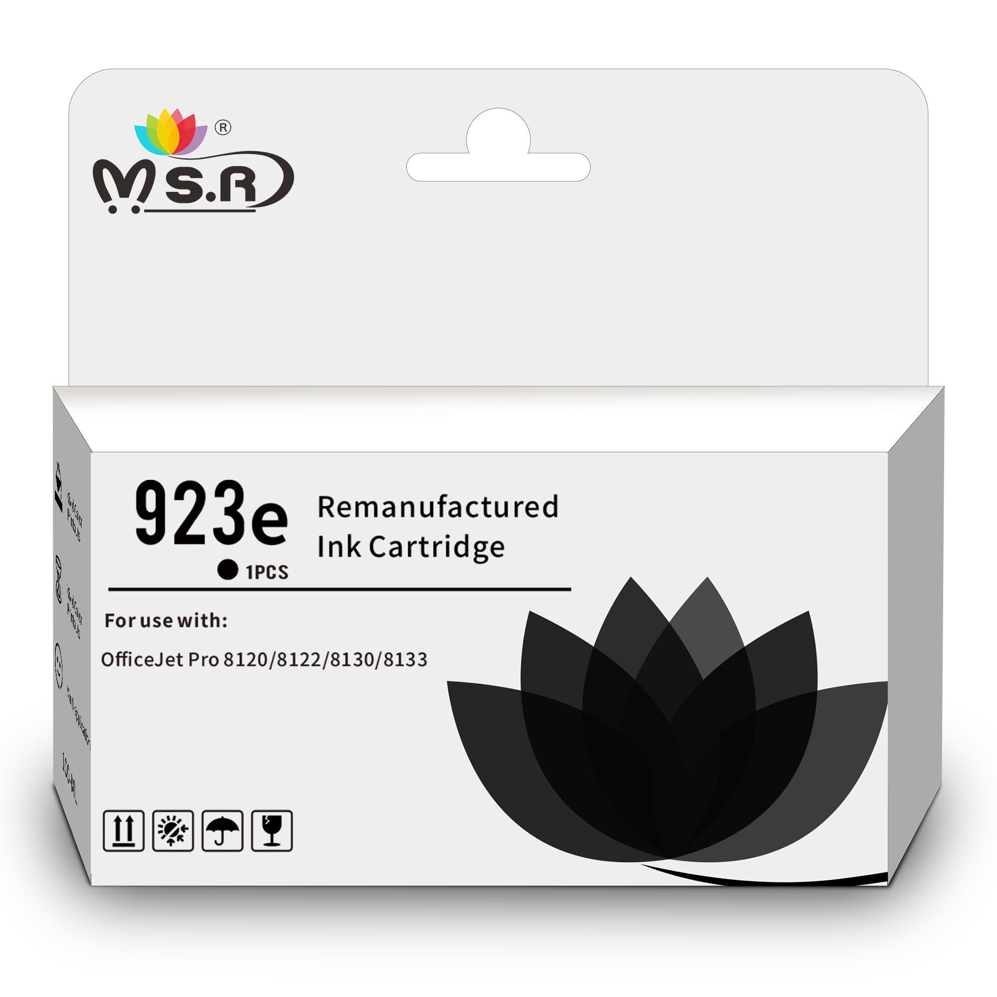 MS.R 923e Black Remanufactured Ink Cartridge Replacement for HP OfficeJet 8120 8122 8130 8133 Printer with Updated Chip High Yield (1 Pack)