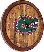 Vista 177 de The Fan-Brand NCAA Oklahoma Sooners: Faux Barrel Top Wall Clock Sports Team Bar Sign Décor - Home Man Cave, Party Decoration - Made On Demand