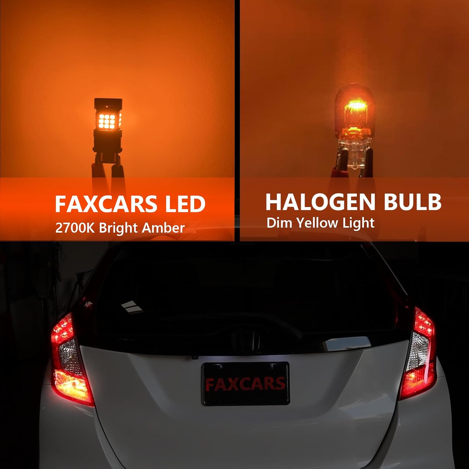 7444NA Switchback LED Bulbs for Toyota 4Runner Camry 2018-2022 2023 2024 Front Turn Signal Light, Built in Resistor CANBUS Anti Hyper Flash 7443NA 12V White Amber Parking Light