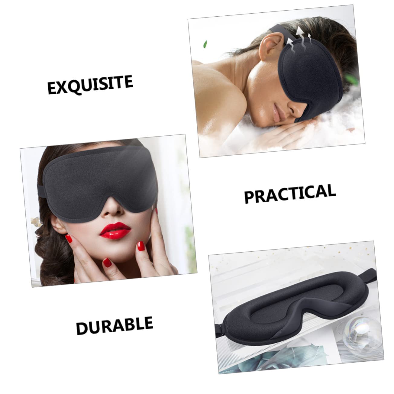 Baluue 3stücke Schlafmaske Für Damen Und Atmungsaktive Und Elastische Augenmaske Für Für Nachtschlaf Und Nickerchen Lichtblockierende Schlafmaske Klassischem