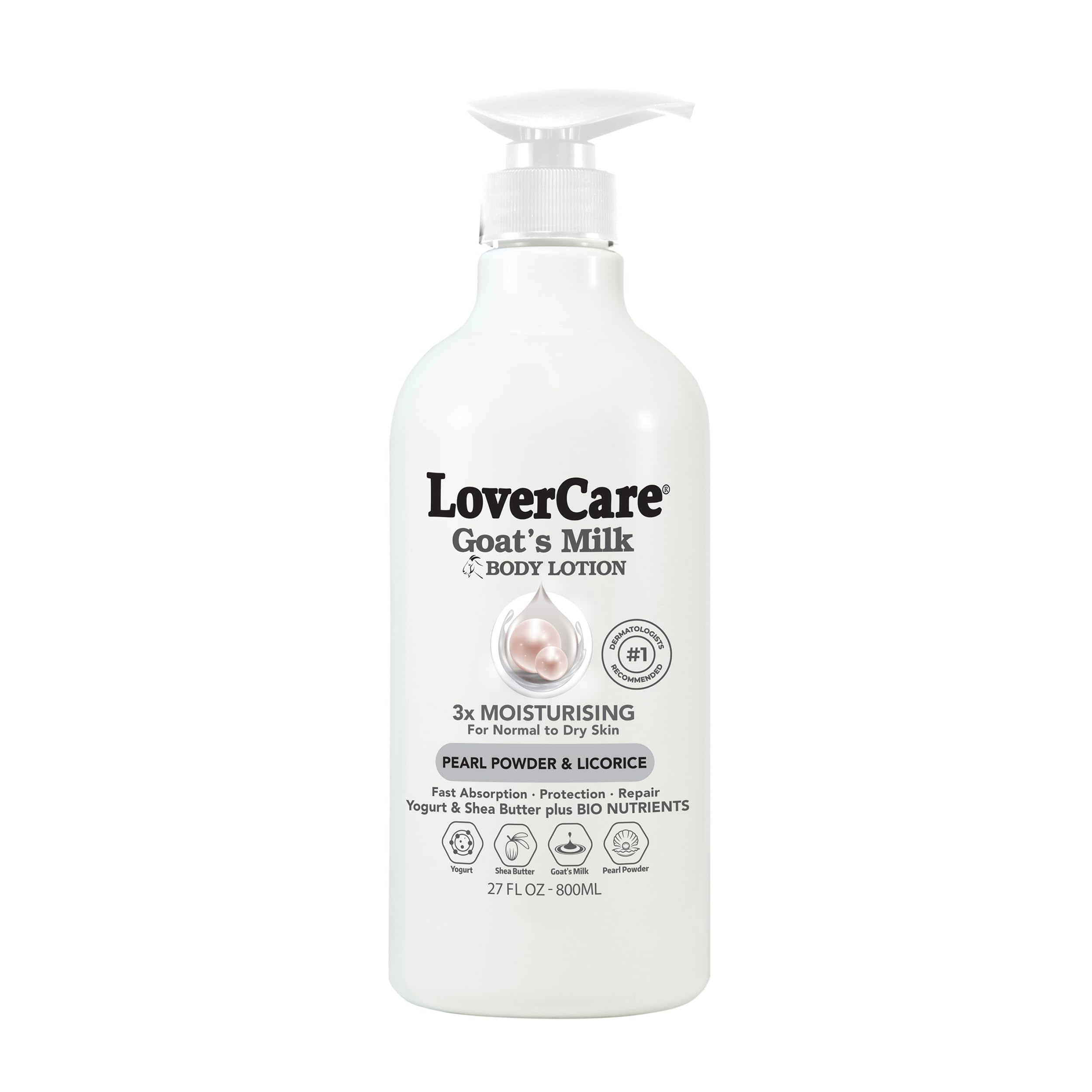 Amazon.com : Lovercare Goat Milk Body Lotion for Dry Skin Pearl 27