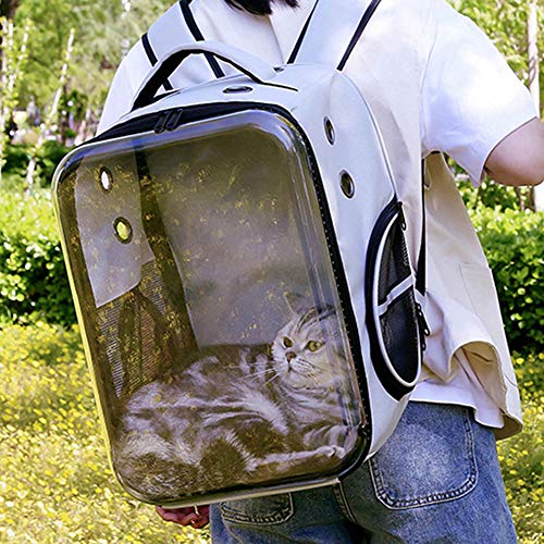 Mochila de transporte para gatos, mochila portátil e leve para animais de estimação de grande capaci