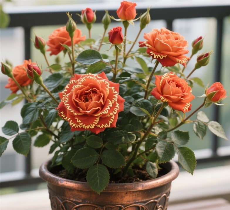 Biologico Bulbi di Rosa - Perenne, Colori vivaci, Bassa Manutenzione, Decorazione d'Interni-5 Bulbi-C