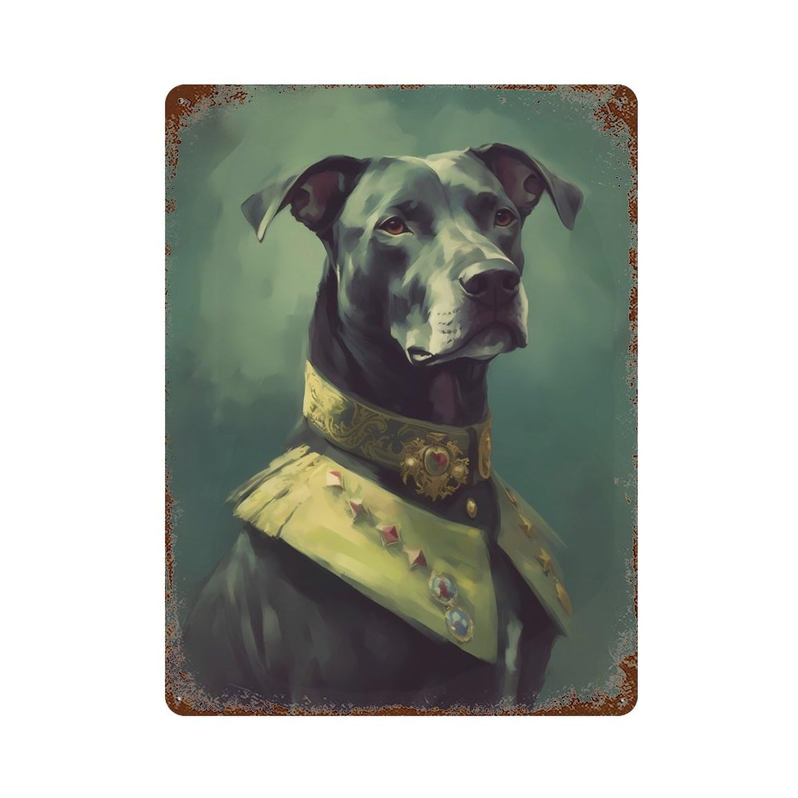 Rust Effect Labrador Retriever Dog Aged Metal Wall Plaque 15.7"x11.8", Rustic Home Decor for Bistro, Counter And Cafe Decor