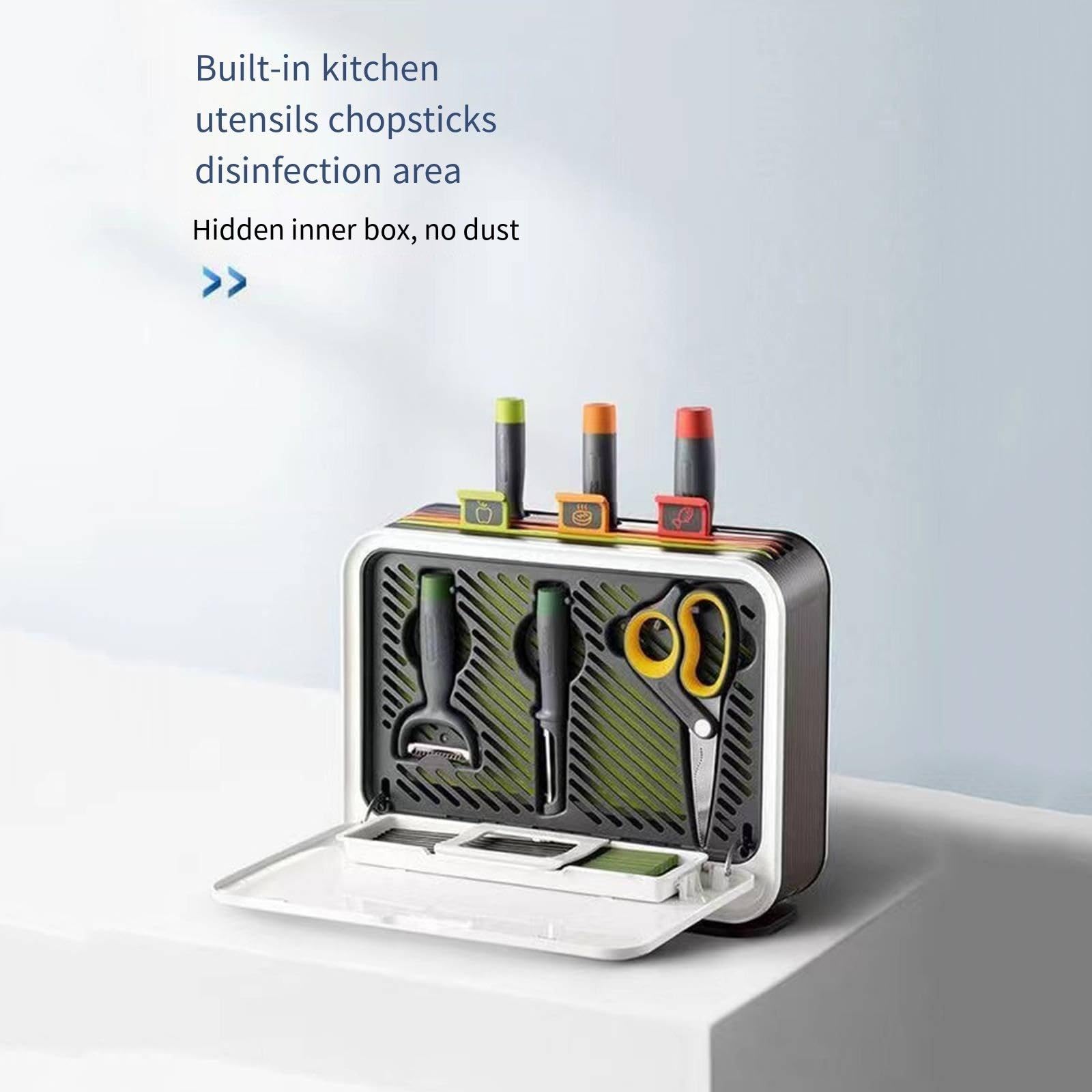 Máquina de desinfección para tabla de cortar, soporte desmontable para secadora de aire caliente para desinfectar cuchillos y utensilios de cocina