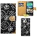 Produktbild HTC One M8 / M8s Handy Tasche, FoneExpert® Bling Luxus Diamant Hülle Wallet Case Cover Hüllen Etui Ledertasche Premium Lederhülle Schutzhülle für HTC One M8 / M8s (Schwarz)