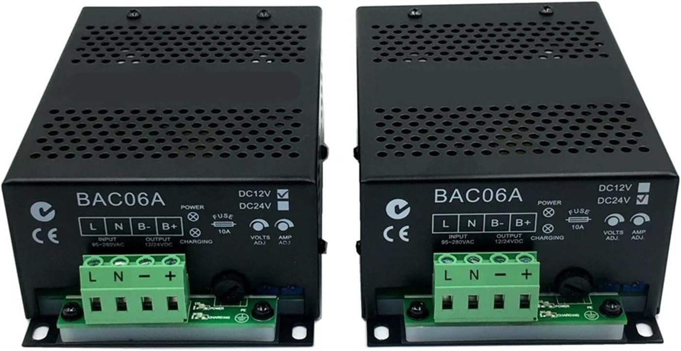BAC06A Battery Charger 6A 12V 24V Auto Floating Charger for Diesel Generator(12V)