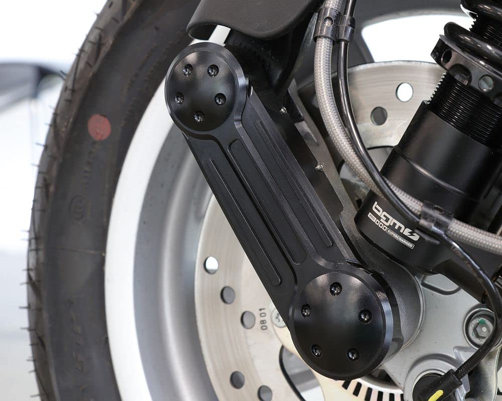 MOTO NOSTRA Schwingenabdeckung gerade CNC schwarz glänzend kompatibel für Vespa GT 125, GT 200, GT 60, GT L, GTS i.e., M31, M45