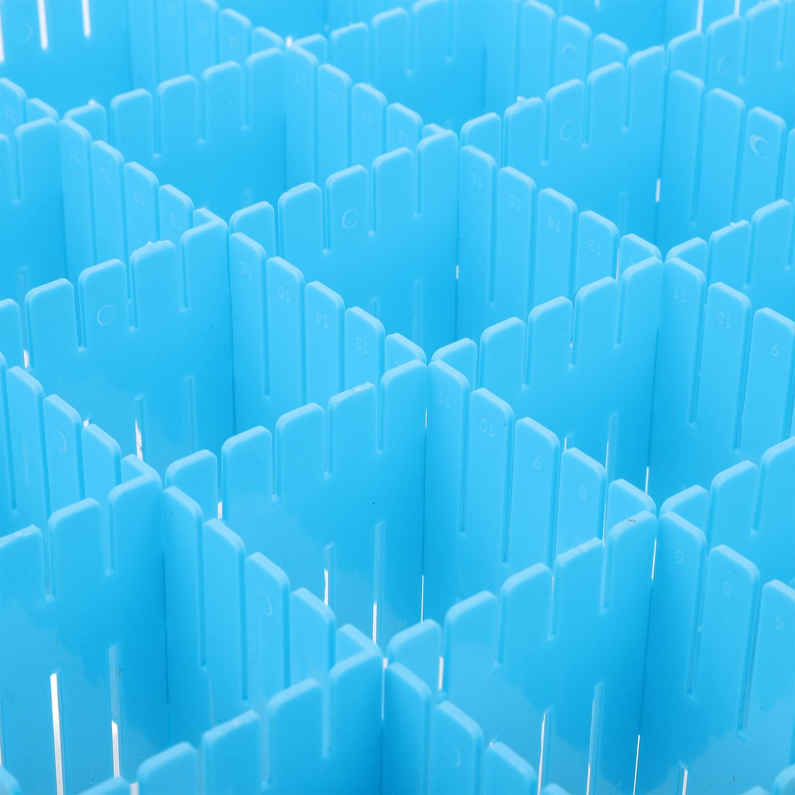 Divisores de Cajones Ajustables de Plástico Delgado 32cm X 7cm 24 Piezas en Azul Nórdico, Organizador Multifuncional para Cocina, Dormitorio y Oficina, Separadores DIY
