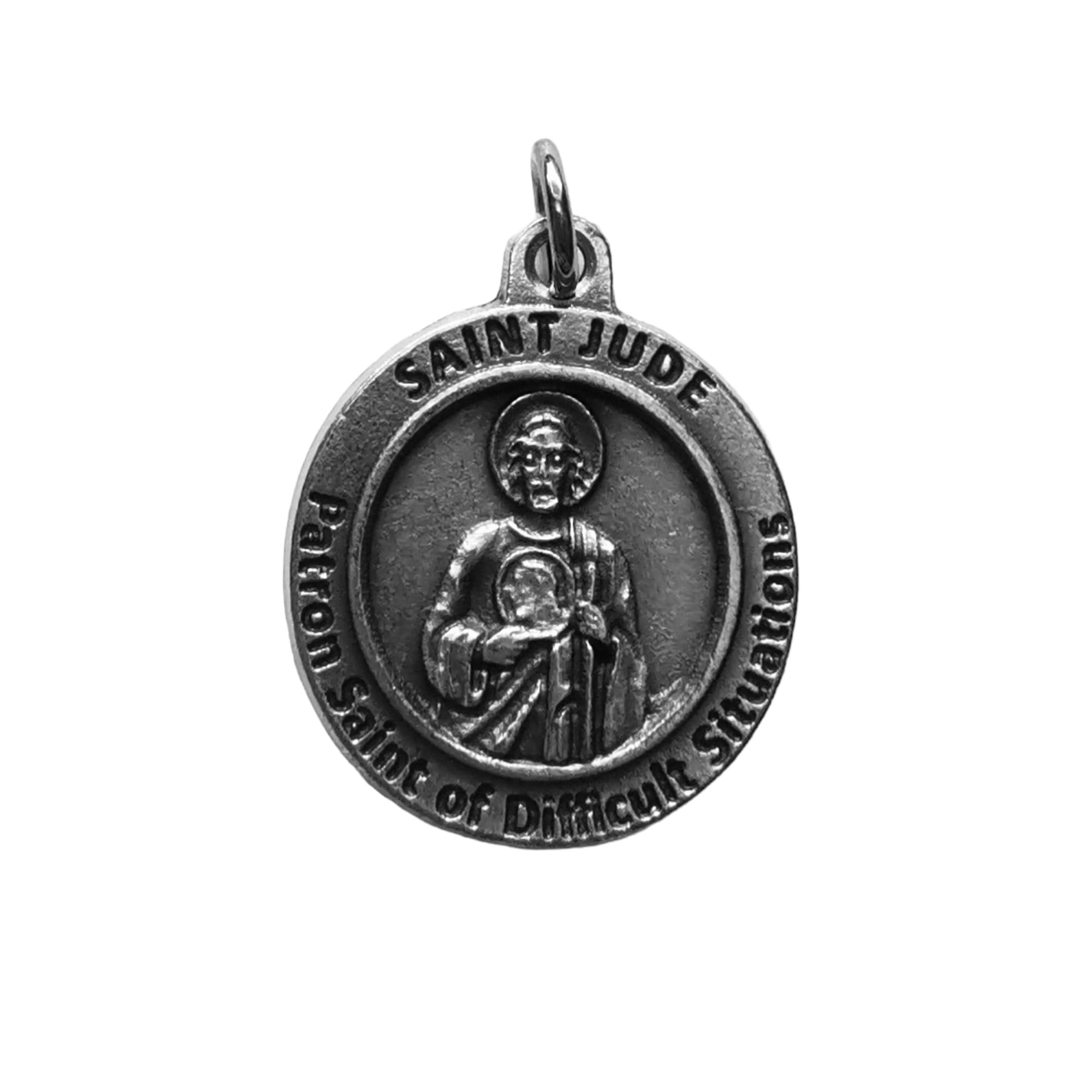 Saint Jude silver colour medal 2cm Patron of difficult situations Catholic gift
