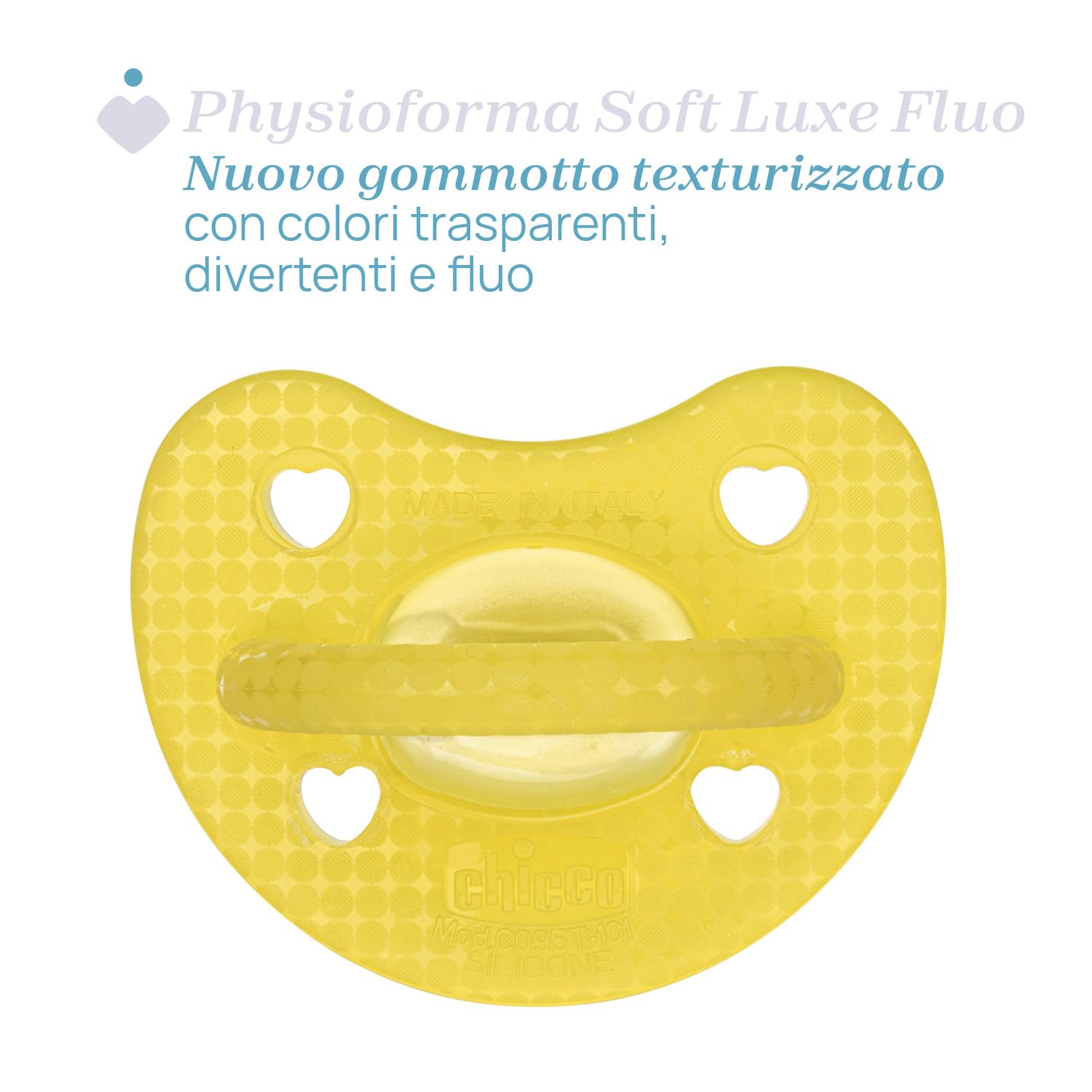 Chicco PhysioForma Gommotto Luxe Fluo Ciuccio Silicone 16-36 M Set 2 Pezzi
