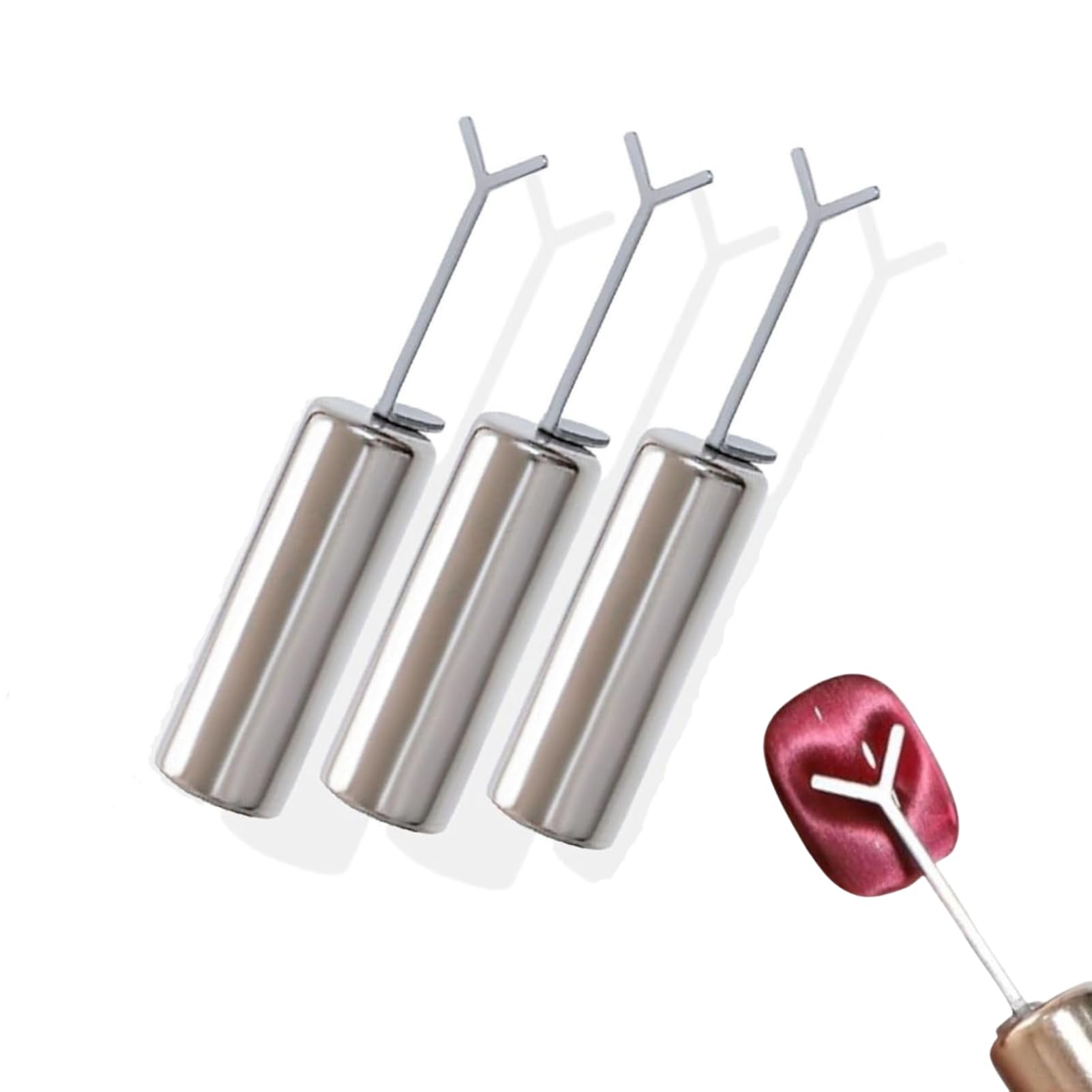 Heart Magnet for Gel Polish Heart Magnet for Nails Heart Magnet Set Nail Art Tool with Y Shaped Guide for Nails Art Salon DIY Manicure Kit Home 3pcs