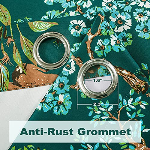 Driftaway Clara Woodland Forest Animals Printed Pattern Watercolor Textured Room Darkening Unlined Privacy Window Curtain Grommet 2 Panels 52 Inch By 84 Inch Emerald Green #TOP2