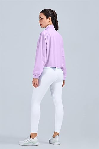 Miniatura 5 de altiland Chaquetas cortas con cremallera para mujer, para correr, yoga, gimnasio, con protección solar UPF 50+, camisas de entrenamiento de manga