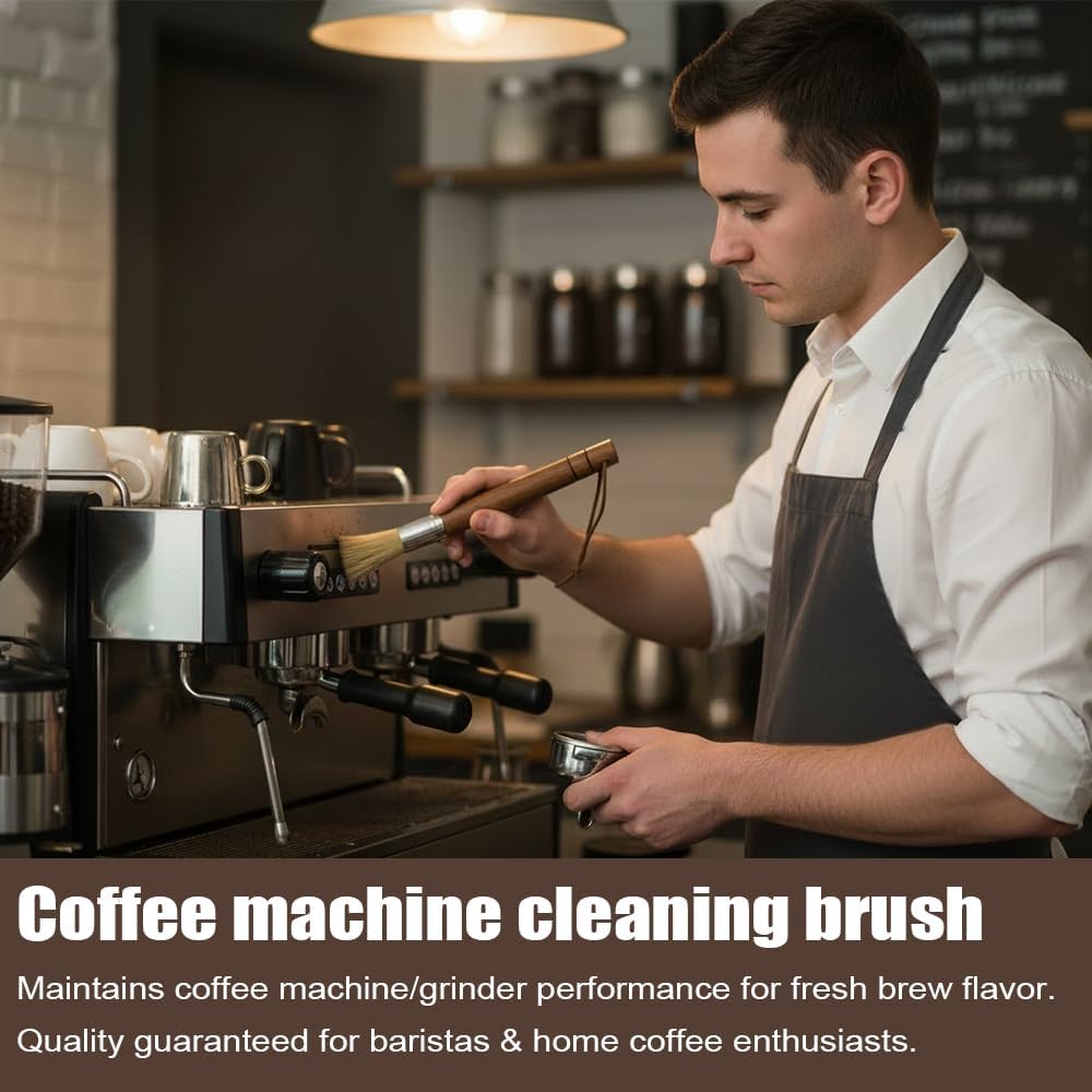 Coffee Grinder Cleaning Kit - 5Pcs Large Soft Brush, Small Hard Brush, Group Head Brush, Long-reach Brush & Air Blower for Coffee & Espresso Machine Parts & Accessories