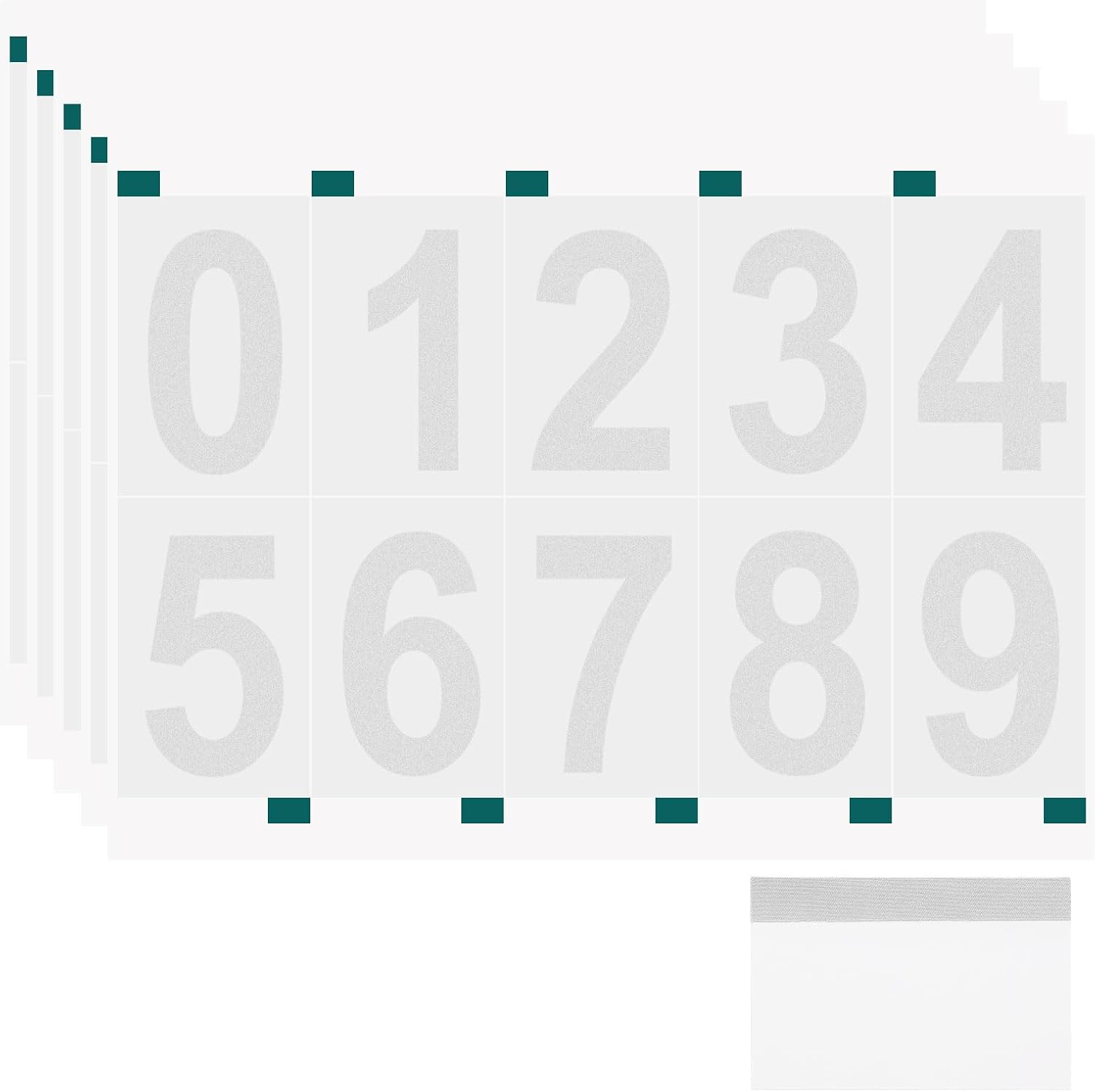 uxcell 5 Sheets/50 Pcs Reflective Mailbox Numbers for Outside, 2 Inch 0-9 Vinyl Self-Adhesive Numbers Stickers Waterproof House Sticker with Scraper for Signs Doors Address, Red