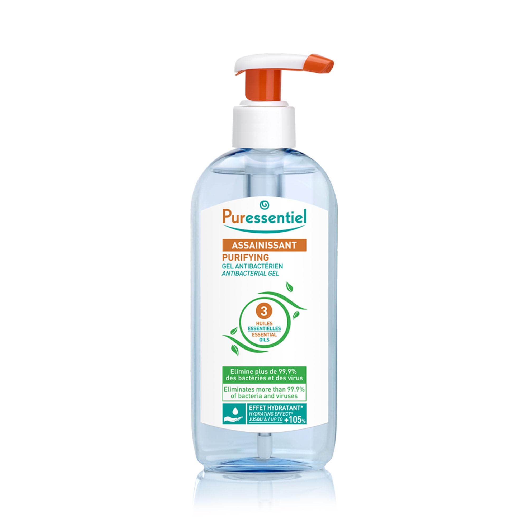 Puressentiel Sanitizer - Antibacterial Gel with 3 Essential Oils - Eliminates 99.9% of bacteria and viruses, 250 ml