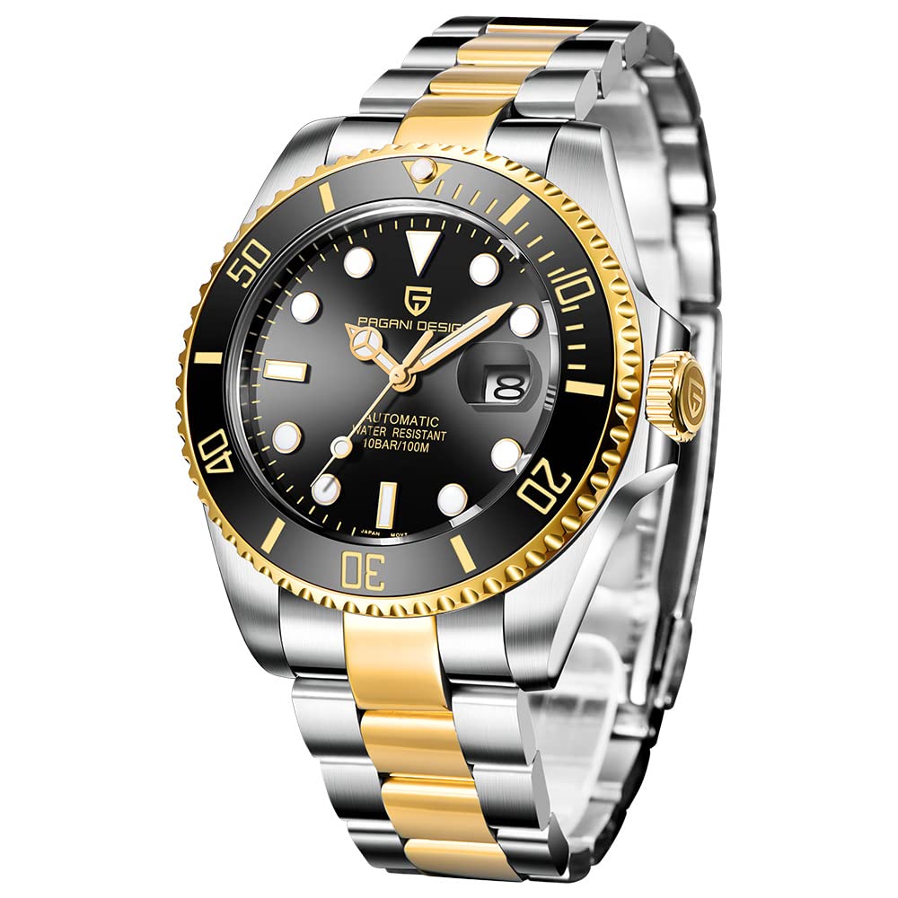 BY BENYAR Pagani Design Men Mechanical Wristwatch Ceramic Bezel Automatic Watch Sapphire Glass Watch for Men Waterproof 100M Sports Watches Japan Movement