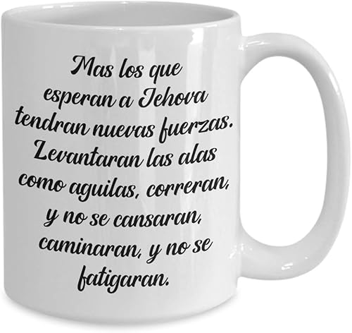 Miniatura 2 de Regalos cristianas catolica de tasas para cafe con versiculos de la biblia en espanol Isaías 4031, religión cristiana Biblia versos de la Escritura