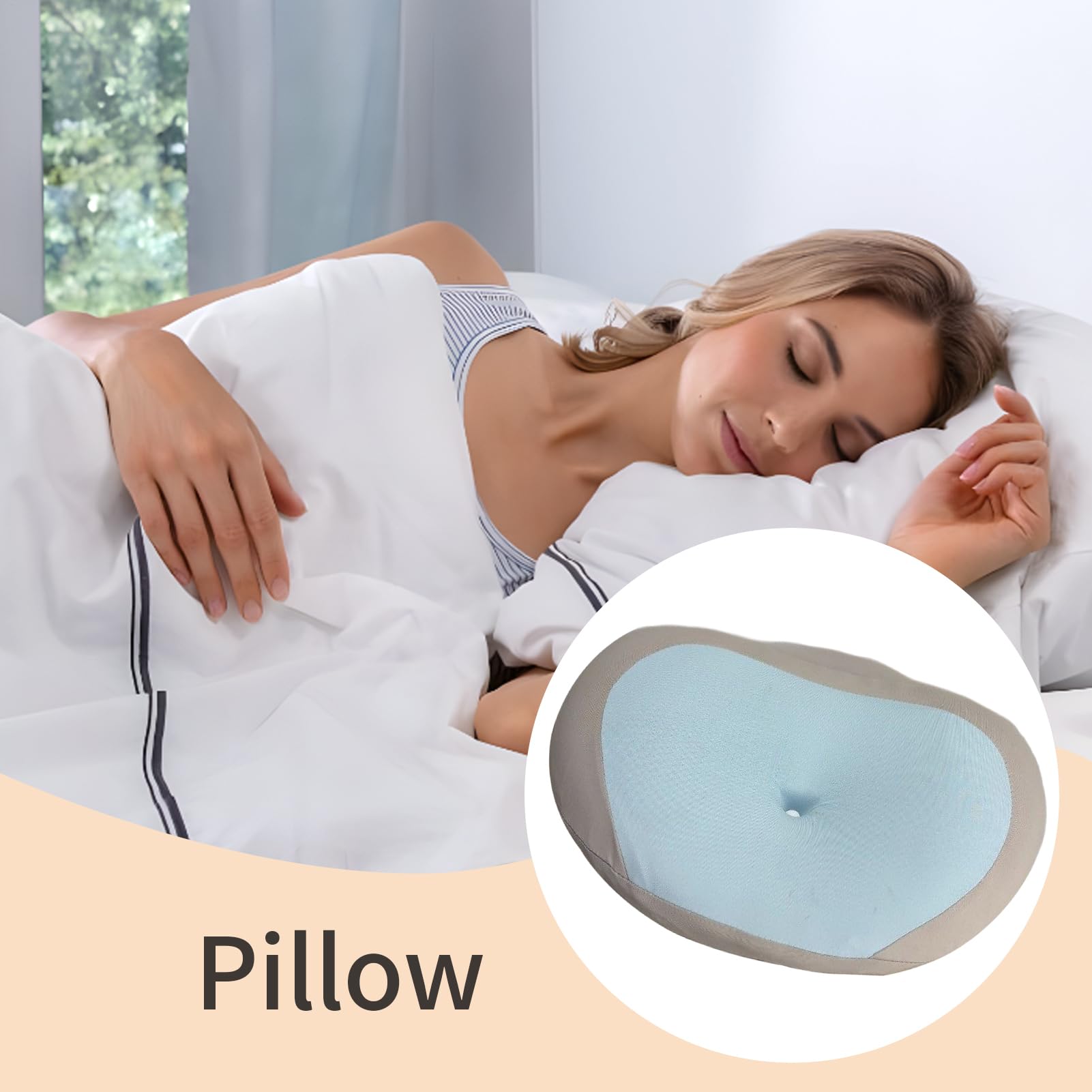 Almohada para el cuello Transpirable Ortopédico | Almohada de espuma viscoelástica con contorno anatómico cervical Cojín Cama Unisex Abajo Hogar Viaje