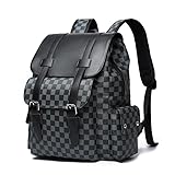 Retro men's business computer backpack,women's fashion travel large capacity waterproof leather backpack. (COLOR2)