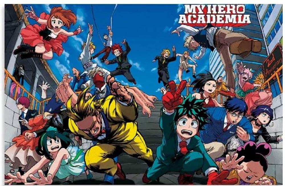 ERUZO 5D Diamond Painting Cross Stitch Anime My Hero Academia Art Home Wall Decoration 40x40cm